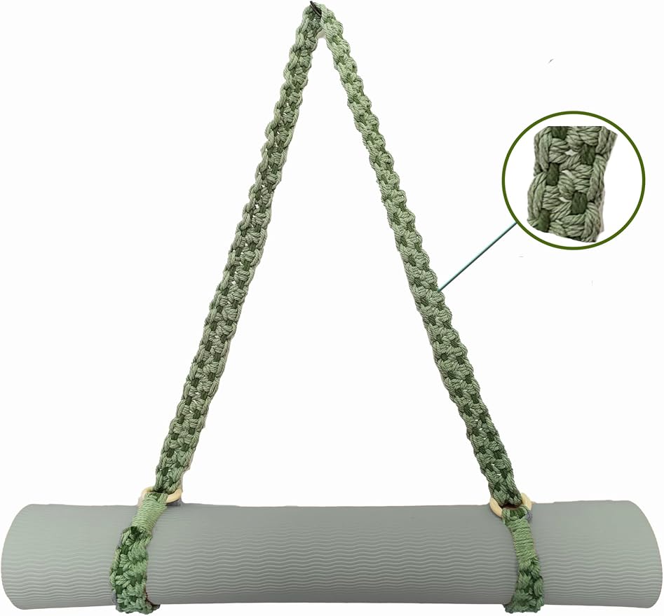kiido Macrame Yoga Mat Carrying Strap [MAT NOT Included], Hand Woven Multi-use Strap/Carrier for Your Yoga Mat, Exercise Mat