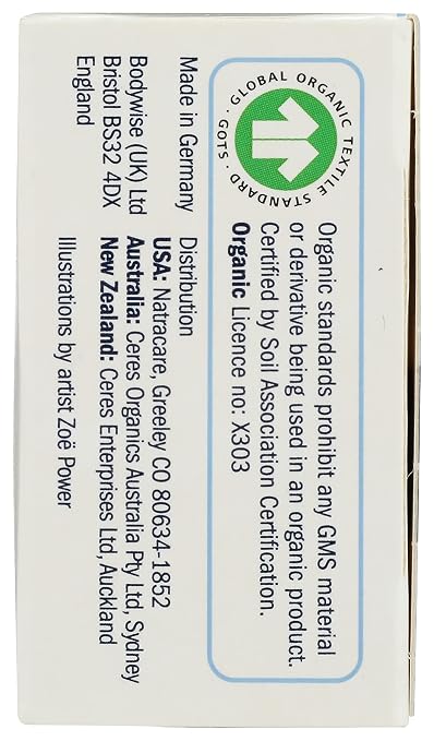 Natracare Non-Applicator 100% Organic Cotton Tampons, Super, Totally Chlorine Free, Biodegradable and Compostable (1 Pack, 20 Tampons Total)
