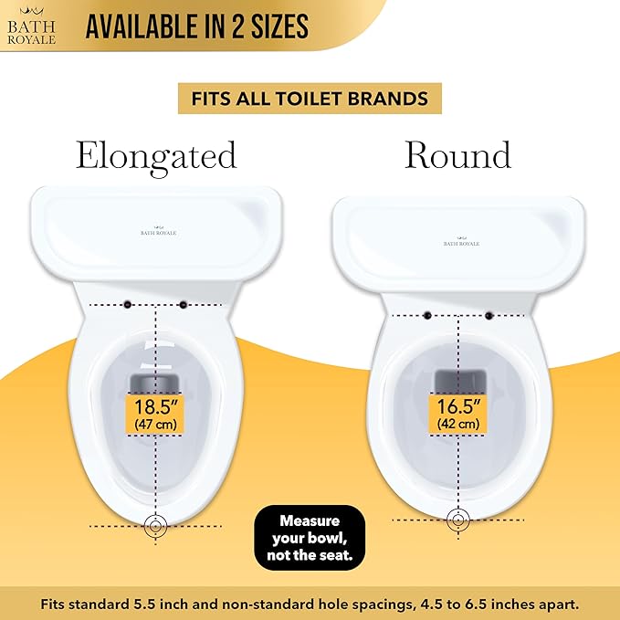 BATH ROYALE Potty Training Seat - Soft Close, Kingsport BR720-01, Round Biscuit/Linen, Adult & Child