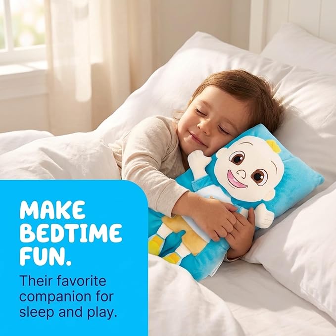 Jay Franco CoComelon JJ 3D Snuggle Plush Pillow - Super Soft Blue Pillow - Measures 15 Inches