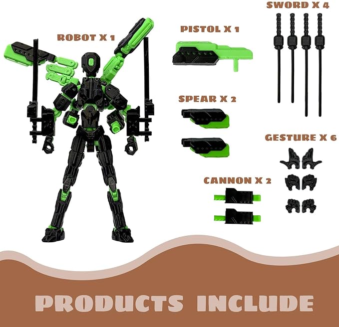 T13 Action Figure Set (Assembly Completed),3D Printed Multi-Jointed Movable,Nova 13 Figures Desktop Decorations for Game Lovers Toy (Black)