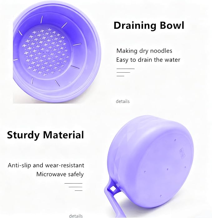 Layron Ramen Cooker Ramen Bowl Set with Chopsticks Microwave Noodle Bowl College Dorm Room Essentials for Girls for Boys Apartment Essentials-Blue
