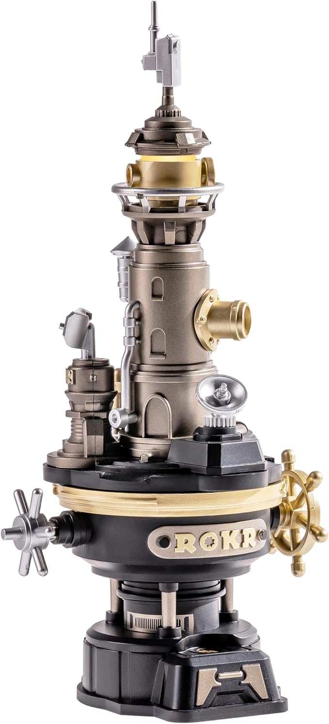 ROKR Navi Lighthouse Mechanical 3D Puzzle, Lighted DIY Building Set for Adults, Building Kits, Desk Decor & Birthday Gifts, Connectable to Mechmix Series
