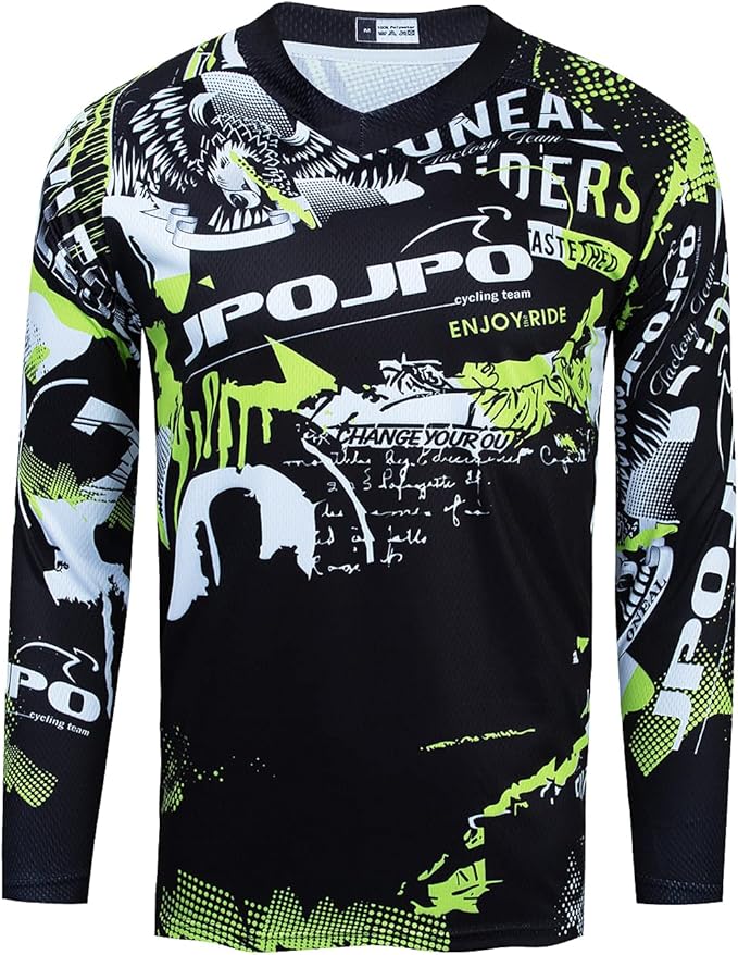 Boy Girl Cycling Jersey Kids Mountain Bike Motocross Long Sleeve Shirt Biking Tops 4-14 Years