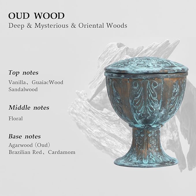 Oud Wood Scented Candles Set for Home, Natural Soy Wax Candle Gift, Non-Toxic Candle Scents, Luxury Candles Aromatherapy for Stress Relief, Highly Scented, Gifts for Women and Men