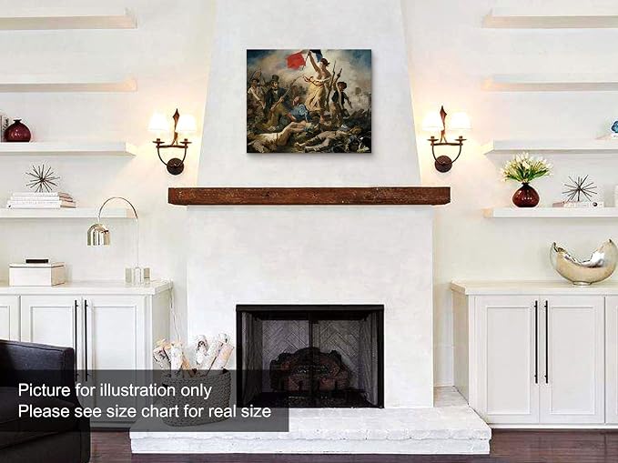 Niwo ART - Liberty Leading the People, World's Most Famous Paintings Series, Canvas Wall Art Home Decor, Gallery Wrapped, Stretched, Framed Ready to Hang (20"x16"x3/4")