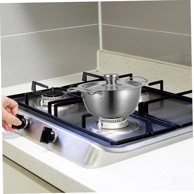 SHOWERORO Korean Ramen Noodle Pot Stainless Steel Soup Pot Dual Handles for Seafood and Pasta Cooking and Easy to Clean for Family Gatherings