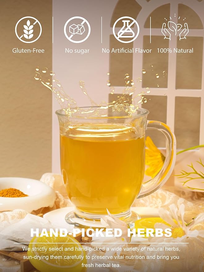 TeeLux Turmeric Chai Tea, Turmeric Tea with Licorice, Cinnamon, Ginger & Green Cardamom, Warming & Spicy Flavor, 100 Count