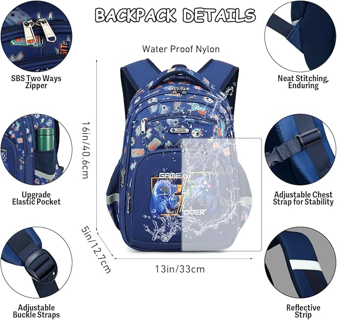 Cusangel Kids school Backpack with lunch bag for Girls,Elementary 6-10years Bookbag nylon large capacity backpack,Daypack