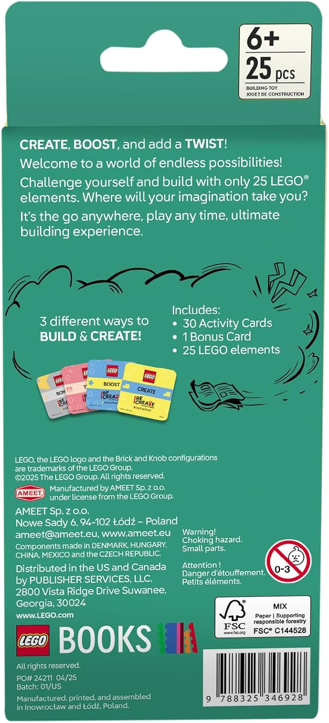 Lego Recreate Activity Cards – Cool School | Learning Through Play Game with 30+ Activity Cards & 25 Lego Elements | Ages 6+