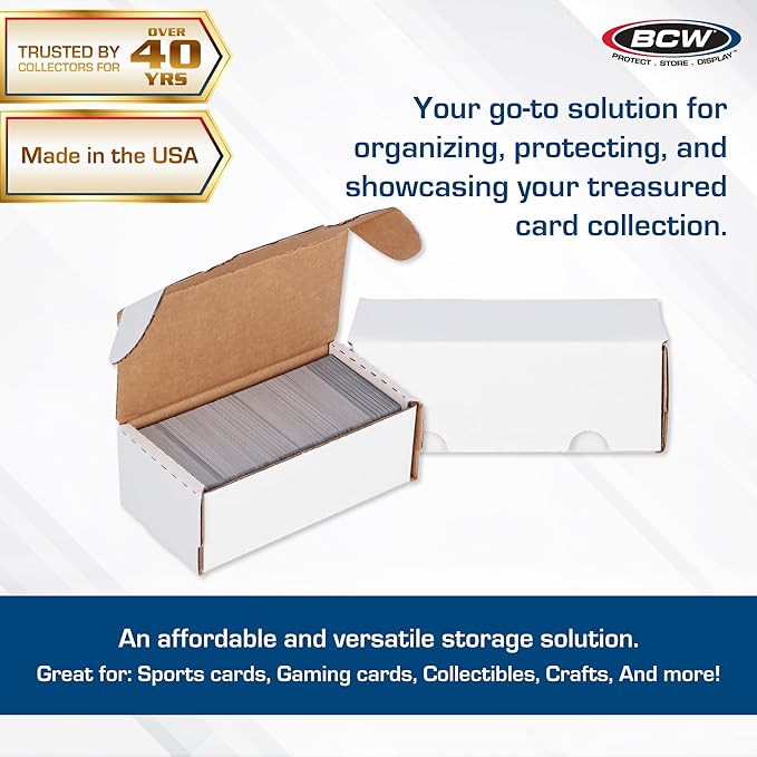 BCW 400 Count Trading Card Storage Box - 6ct | Cardboard Organizer for Baseball, Basketball, Football Cards, MTG, Pokemon | Card Game Storage & Protection | Card Storage Box | Assembly Required
