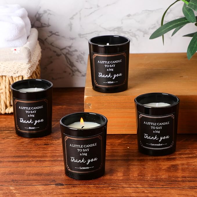 MTLEE 16 Pack Scented Candles Gifts Set Aromatherapy Soy Wax Candles Bulk Scented for Women Men Birthday Bath Yoga Family Gatherings Festive(Appreciation,Black)