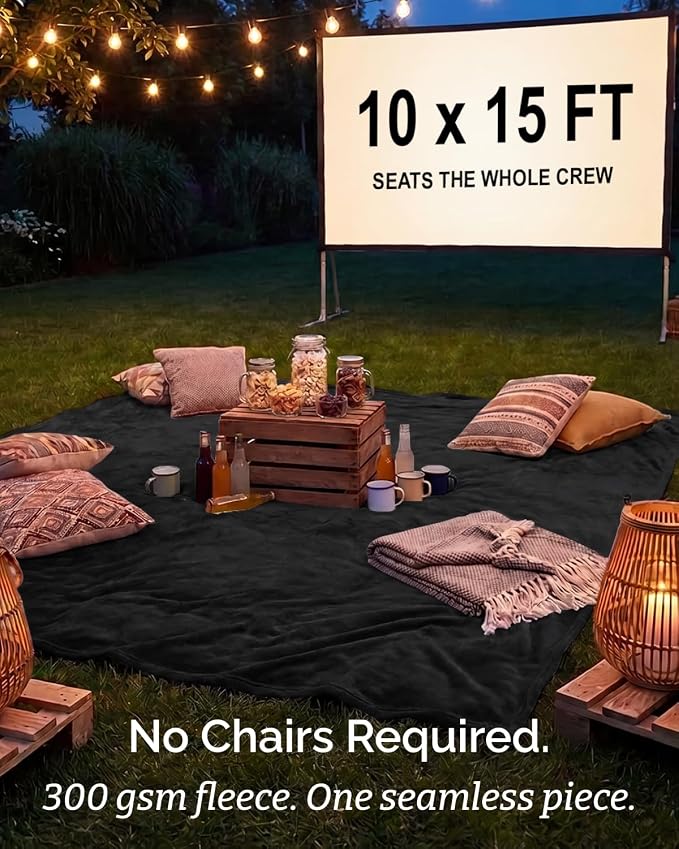 Ultra Soft Fleece Blanket Giant Blanket Size - Flannel Fleece Luxury Blanket - Lightweight for Couch Bed Chair - Thick, Warm and Breathable - All Season Cozy, Black