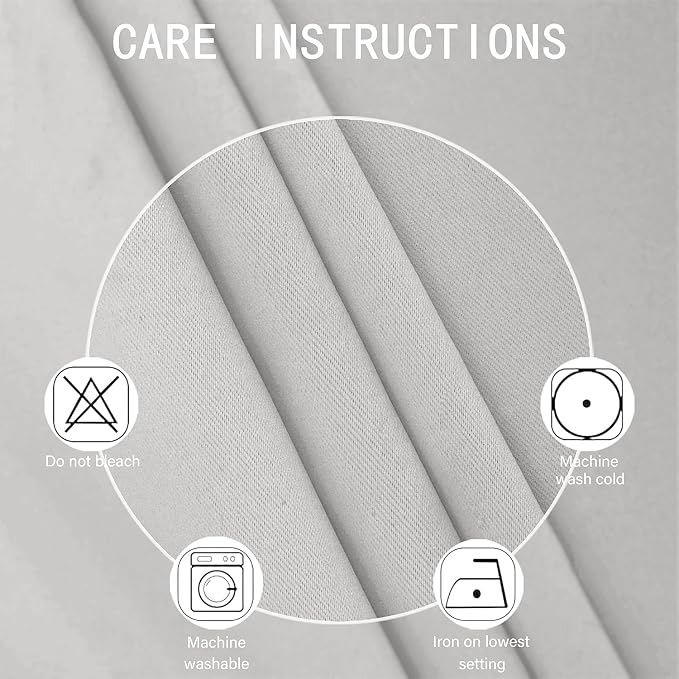 LEMOMO Blackout Curtains 38 x 84 inch/Light Grey Curtains Set of 2 Panels/Thermal Insulated Room Darkening Bedroom Curtains