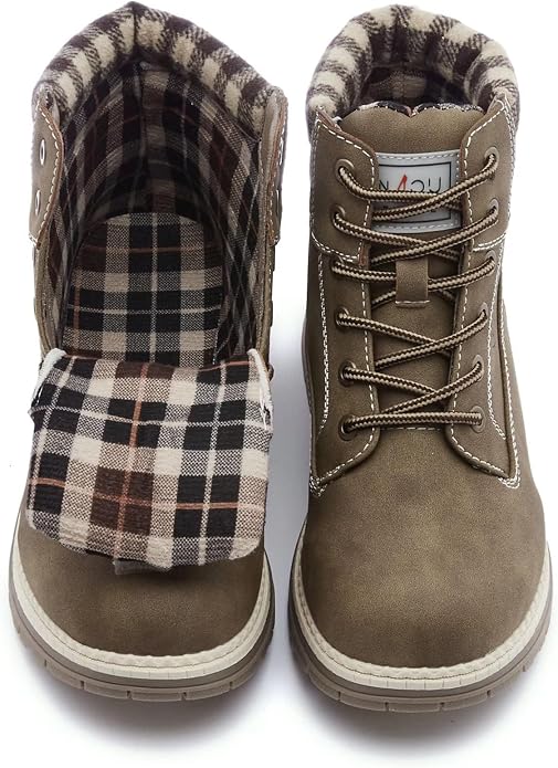 ANJOUFEMME Outdoor Hiking Boots for Women Waterproof - Womens Ankle Boots Lightweight Snow Winter Boots for Trekking Walking