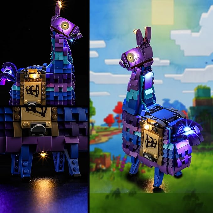 Vaodest Led Light for Lego 77071 Fortnite Supply Llama Blocks Model,Design and Configuration Compatible with Model 77071(Led Light Only, Not Building Block Kit)