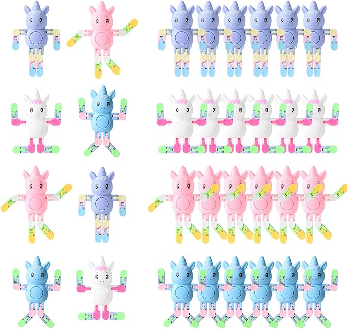 Robot Unicorn Fidget Spinners Toys Transformable Fingertip Gyro Chain Toy Deformable DIY Stress Relief Fidget Toy for Adults Kids Goodie Bag Birthday School Prizes Gift (Unicorn)