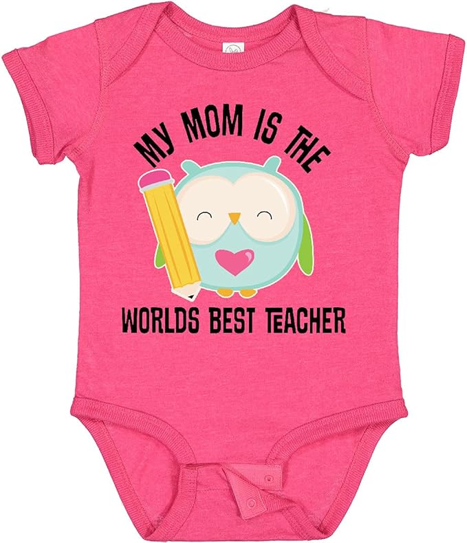 inktastic Teacher Mom School Owl Baby Bodysuit