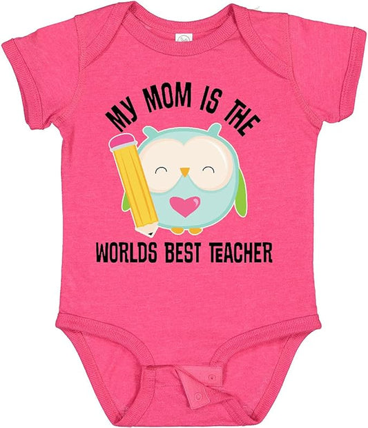 inktastic Teacher Mom School Owl Baby Bodysuit