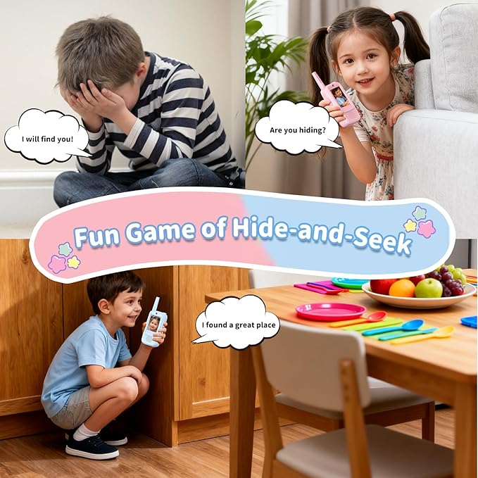 Kids Video Walkie Talkies, 2-Way HD Camera, Voice Changer, Parent-Child Mode, Rechargeable Long Range Walkie Talkie for Kids Ages 3-12, Gifts for Boys Girls for Indoor Outdoor, Camping, Birthday