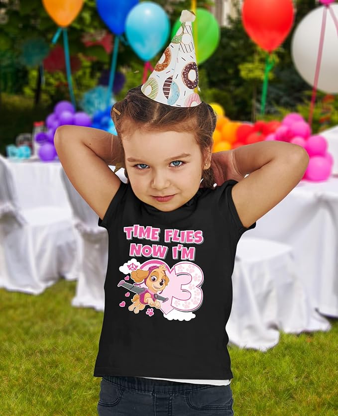 Tstars Skye Birthday Girl 3 Gifts for Three Years Old Bday Paw Patrol Theme Party Toddler Kids Girls Fitted T-Shirt A51144d