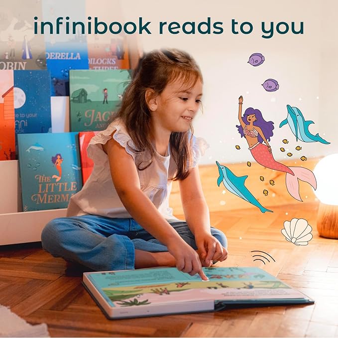 Cali’s Books The Little Mermaid | infinibook Storytelling Toy + Reader | Read-Aloud E-Reader with Games | Recordable Interactive Storybook for Kids 3-7 | Screen-Free Educational Gift