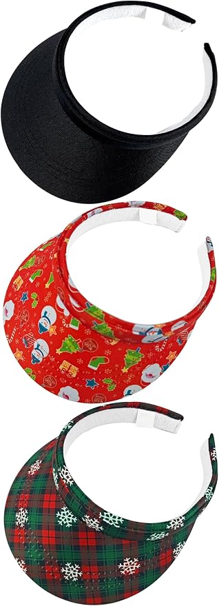 3 Pack Sports Sun Visor Hat Women Men Adjustable Clip On Visors Outdoor Golf Beach Cap