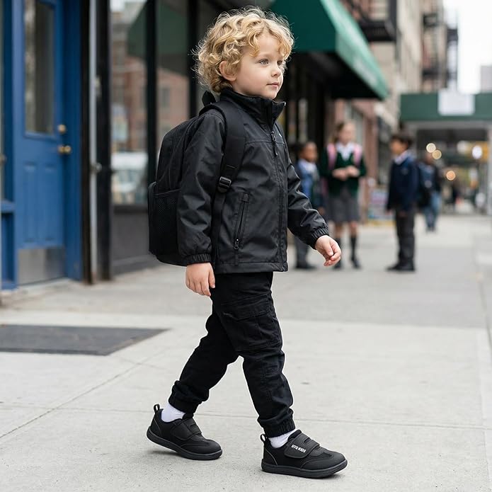 Wide Toe Box Toddler Shoes Zero Drop Boys Girls Barefoot Shoe Non-Slip Little Kids Sneakers for First Walking