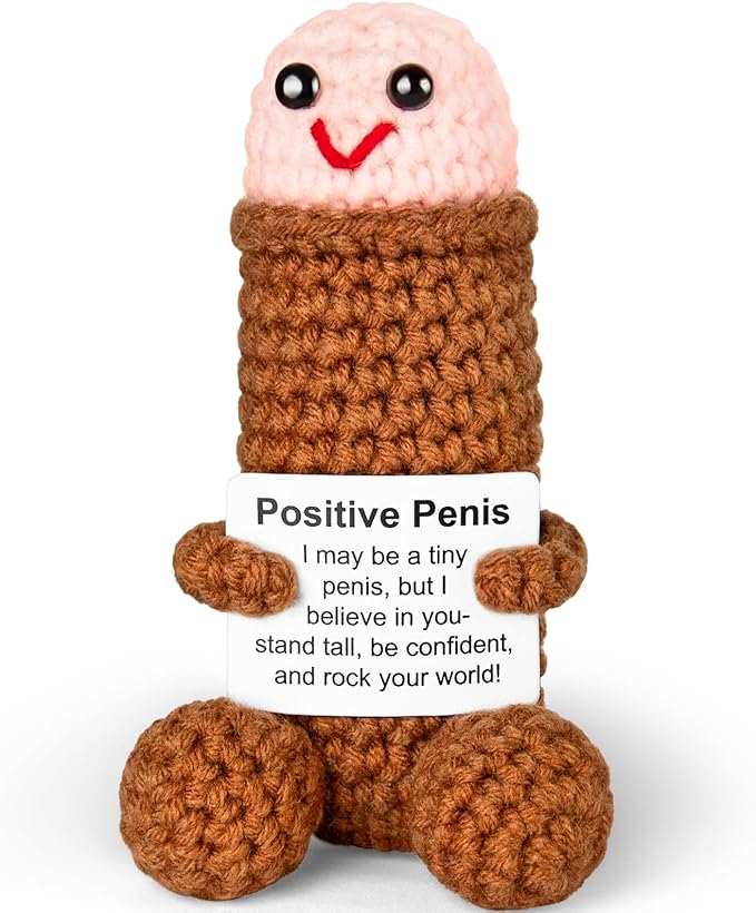 Emotional Support Crochet, Positive Crochet, Encouragement Gifts for Women Men Birthday Christmas Self Care Friends Coworkers Relaxation Gift Desk Home Fall Decor Inspirational Support