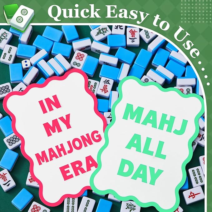 Soulchen 2 Pcs Mahjong Tile Mixer Shufflers for Mixing and Shuffling Tiles Plastic Mahjong Accessories Gifts for Lovers Games Decorative Wavy Edge & Printed Design (White Style)
