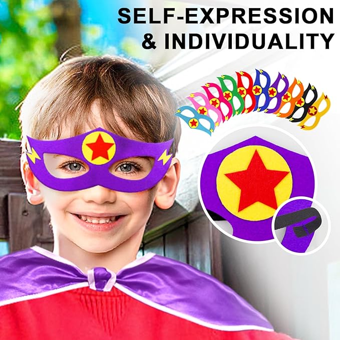 iROLEWIN Superhero-Capes for Kids Bulk 20 Pack Superhero Party Favors Toddler Dress-up Halloween Group Costumes Pretend Play