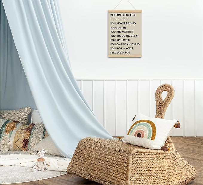 Positive Affirmations Inspirational Classroom Nursery Wall Art Decor, 12x16 | Mental Health Therapist Calming Teacher Nurse Wall Art for Office,Door Decor for Office Classroom Kids Teen Room,Wood Posters