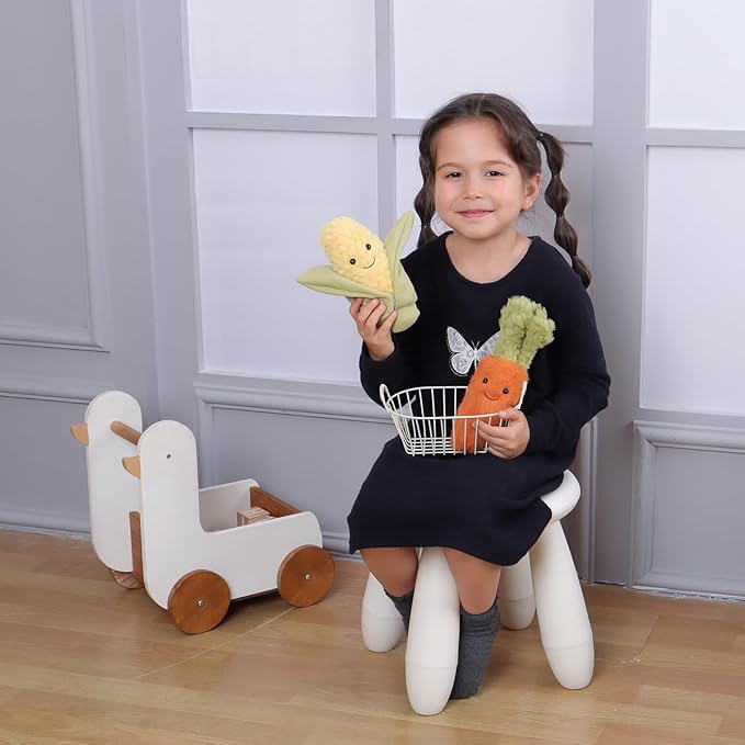 Apricot Lamb Toys Plush Food Plushies Green and Orange Naive Carrot Stuffed Vegetable Soft Cuddly Perfect for Kids 8.7 Inches