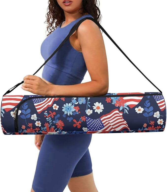 Yoga Mat Bag with Adjustable Shoulder Strap and Handle Zipper, 30in Wide x 6.3in Diameter for Yoga Mat Storage