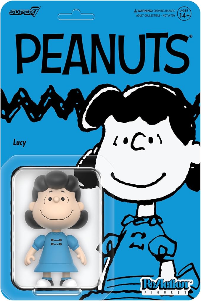 Super7 Peanuts Lucy Reaction Figure - 3.75" Peanuts Action Figure Classic Cartoon Collectibles and Retro Toys