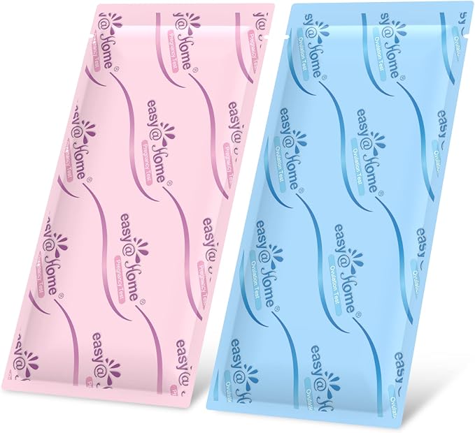 Easy@Home Ovulation Test Strips Powered by Premom Ovulation Predictor APP, FSA Eligible, 40 Ovulation Test and 10 Pregnancy Test Strips, 40LH +10HCG | Package May Vary