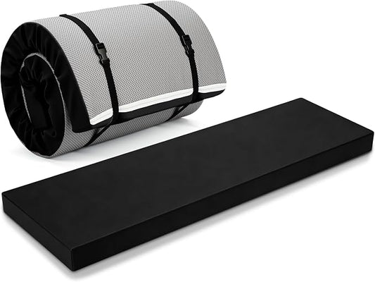 Lyrow 3 Inch Thick Yoga Mat, 72 x 24 Inch Cushioned Foam Floor Mat with Carry Strap, Non Slip PU Leather Workout Pad for Pilates, Stretching, Restorative Yoga and Home Gym