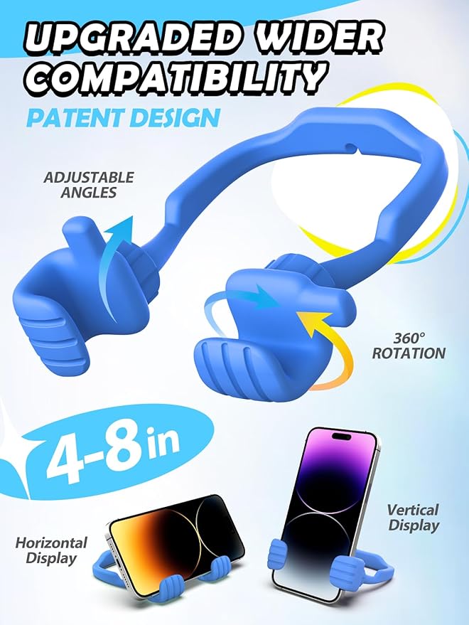 Gifts for Teens Boys Girls Valentines Kids Cell Phone Stand: Upgrade Adjustable Thumbs Up Lazy Phone Holder for Desk Fun Birthday Gifts for Grandma Adults Husband Easter Basket Stuffers for Teens