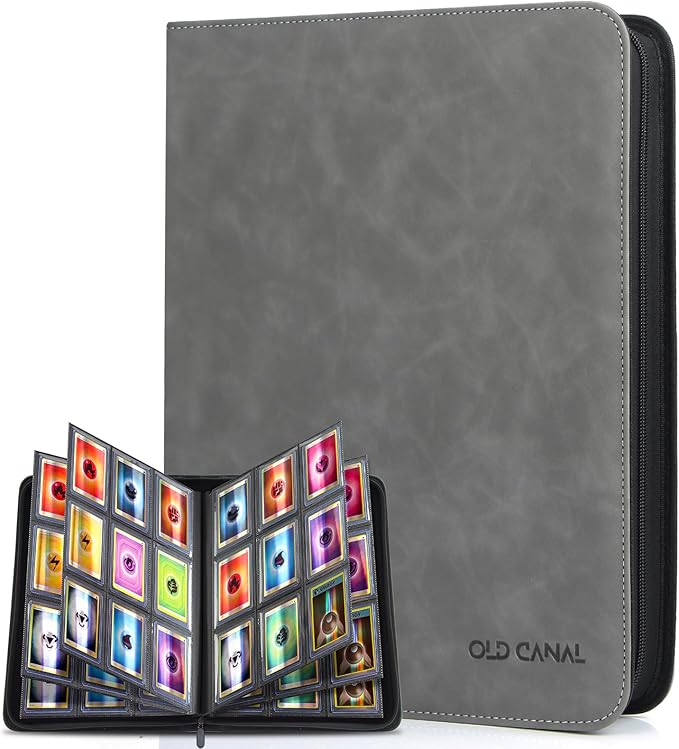 Top Loader Binder, 9 Pockets Card Binder Holds 252 Top Loaders, Premium Trading Card Collection Holder, Top Loader Storage Album for TCG, Sports Cards, Gray (FOR TOP LOADERS ONLY)