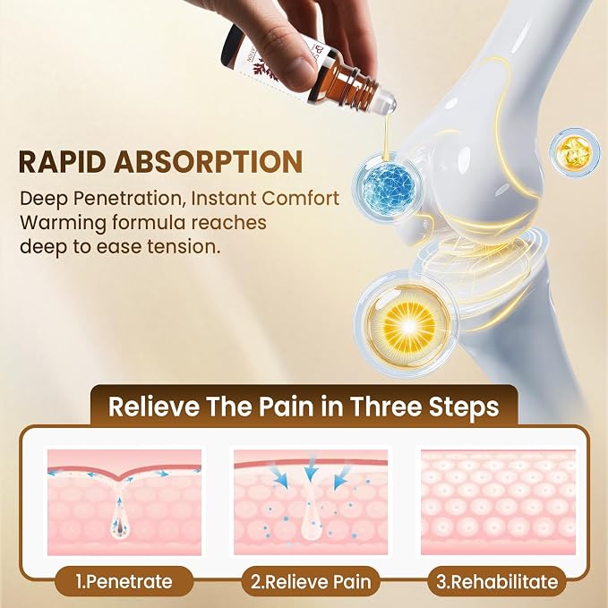 DoctorPro Soothing Relief Massage Oil Joint Muscle Relief Essential Oil for Arthritis Relief,Muscle, Knee, Shoulder, Hand Discomfort| Pure Natural Plant Extract| Non-Greasy,roll-on Design