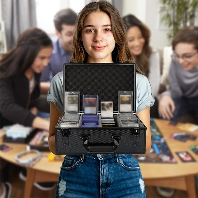 Toploaders Storage Box for 540+ 3" x 4" 35pt Rigid Card, Sports Card Storage Case Trading Card Storage Box Waterproof Protective Top Loaders Storage Hard Case Holds 120+ One Touch Magnetic Card Holder