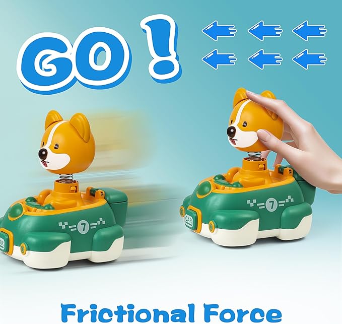 Press to Go Car Toys for Toddlers 1-3,Baby Animal Race Cars, Infant Play Vehicle Set,Car Toys for 6-9-12-18 Months, 1st Birthday Gifts for 1-2 Years Old Boys