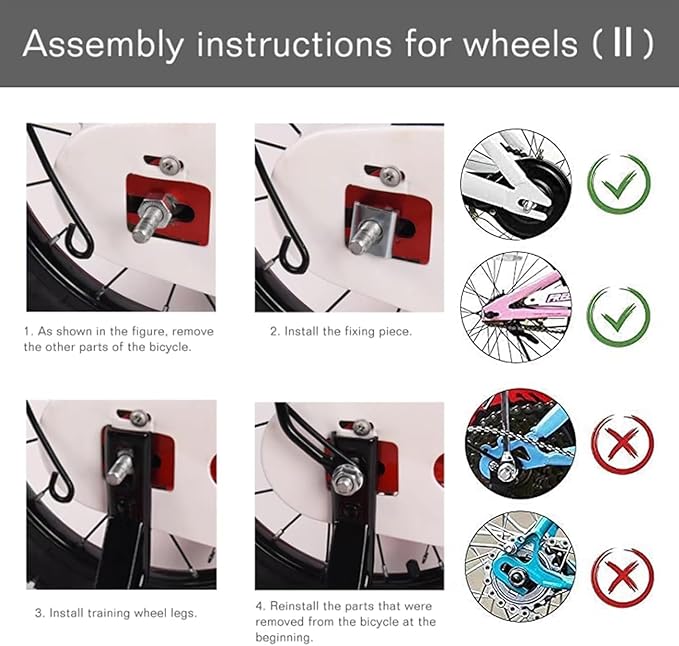 DDJKCZ Training Wheels for Kids Bicycle,Flash Mute Big Wheel Compatible for 12 14 16 18 20 inch Single Speed Bike