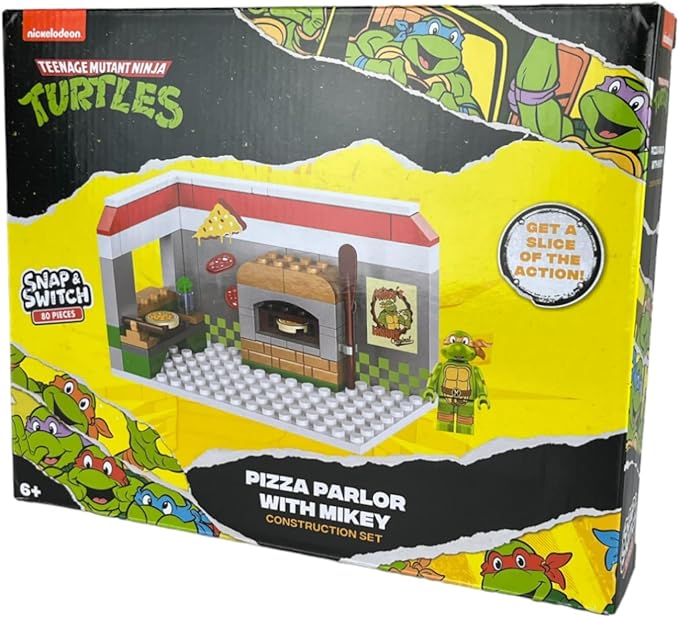 Snap & Switch Teenage Mutant Ninja Turtles Pizza Parlor with Mikey Playset - Buildable Toy Set for Creative Play and Fun - Ages: 6+
