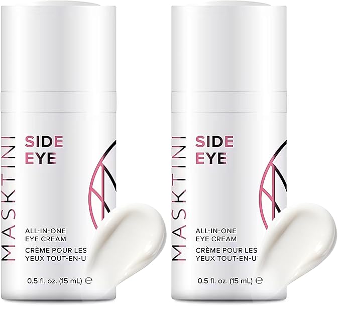 Masktini Side Eye All-in-One Eye Cream, 0.5 ounce - Face Moisturizer - with Apple and Green Tea Extracts - Collagen Boosting - Eye Cream for Puffiness (Pack of 2)