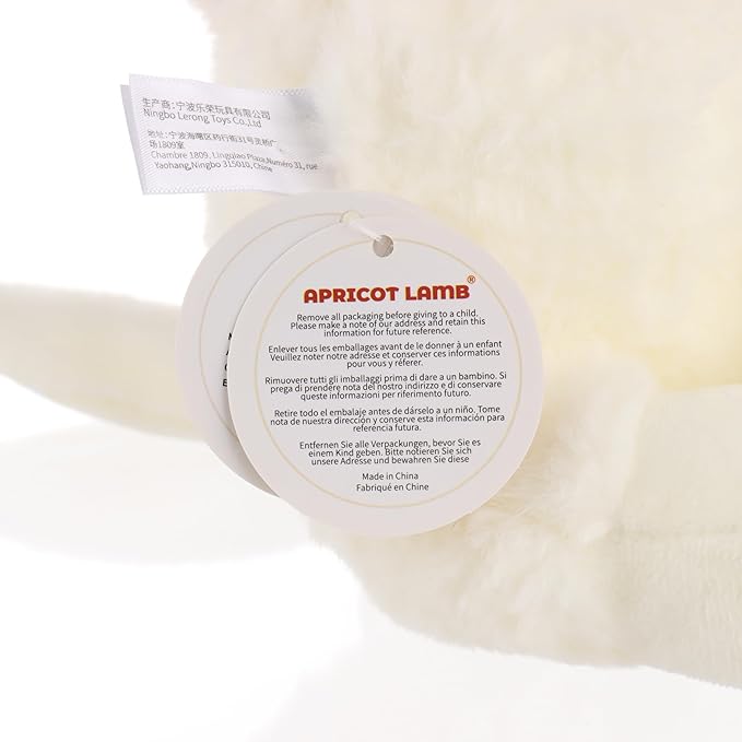 Apricot Lamb Toys Plush Cream Bunny Rabbit Stuffed Animal with Fluffy Soft Ears (Cream Bunny, 8 Inches)
