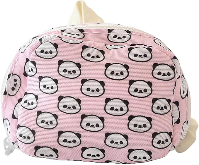 Doll Bag Accessories, Mini Doll Backpack Decoration for 17cm Dolls, Cute Fashion Cartoon Panda Backpack Outfit Accessory for 1st/2nd/3rd Gen Monsters Dolls Pink
