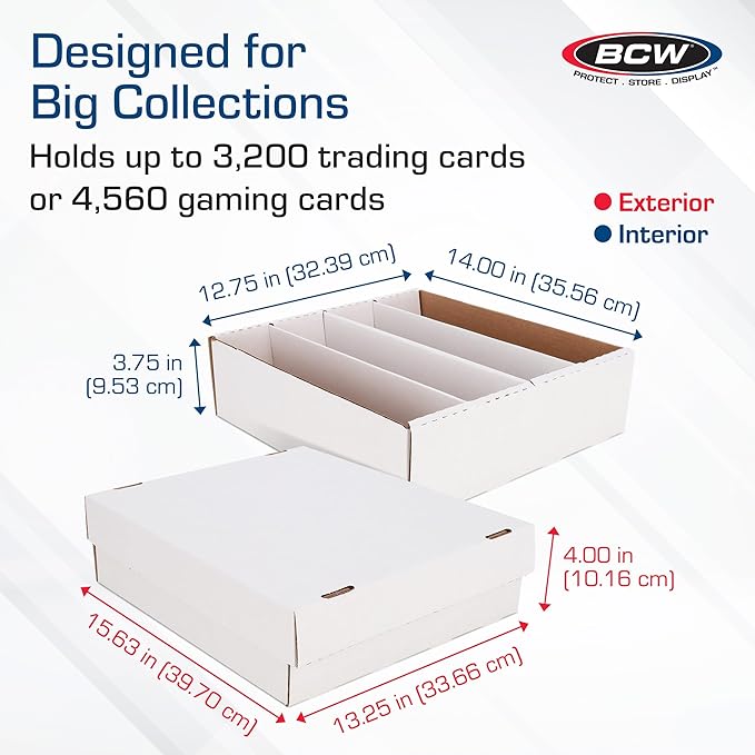 BCW Monster Box - 2ct Trading Card Storage Box | Holds 3200 Cards | Sports & TCG Card Organizer