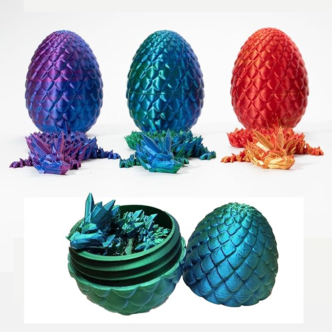 12“Dragon Eggs with Dragon Inside, Dragon Egg Fidget Toys, 3D Dragon Eggs with Dragon Inside, Mystery Dragon Egg, 3D Printed Dragon Egg, Stocking Easter Basket Stuffers