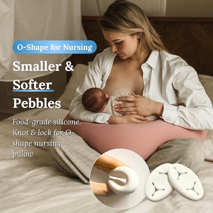 Pregnancy Pillow 5-in-1 【Cooling Cover, Adjustable to Grow with Belly】 Beanbag Style, Lockable O-Shape Nursing Maternity Pillow, 5-Point Full Body Support for Side Sleepers, with Travel Bag - Blue